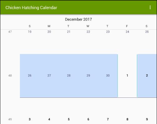 Chicken Incubation Calendar