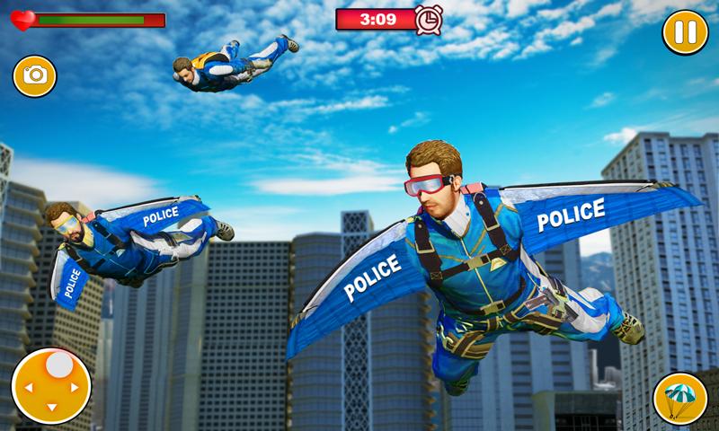 Wingsuit Flying Police Chase City Crime Simulator