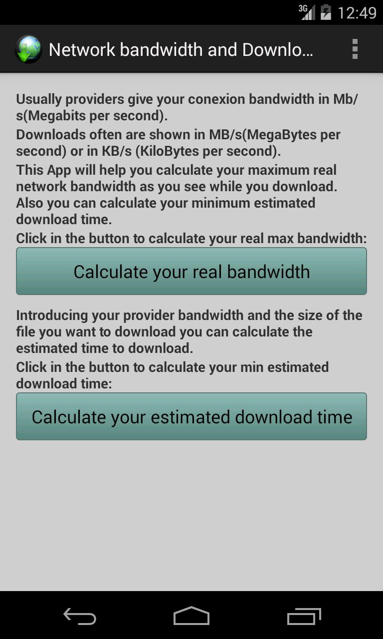 Net bandwidth & Download time