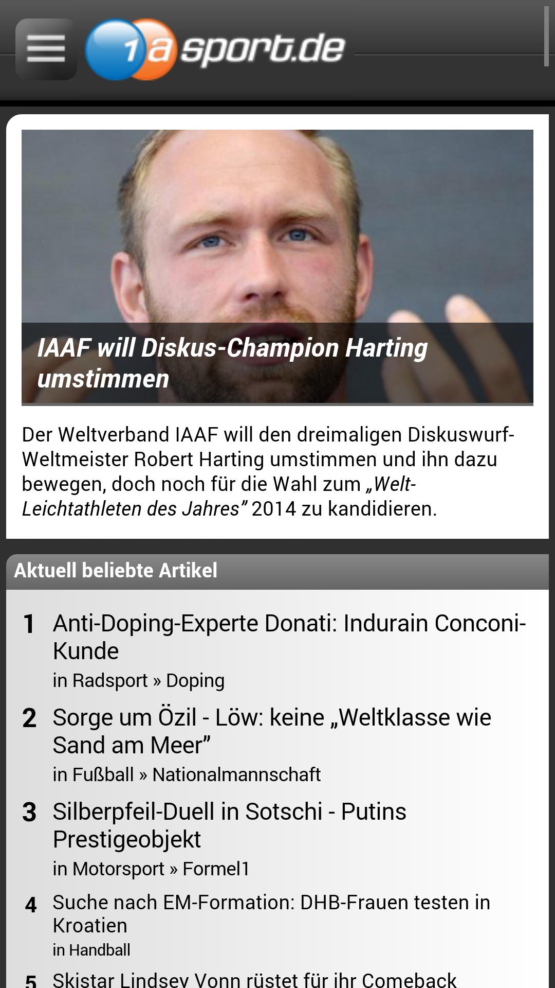 Sportnachrichten von 1aSport