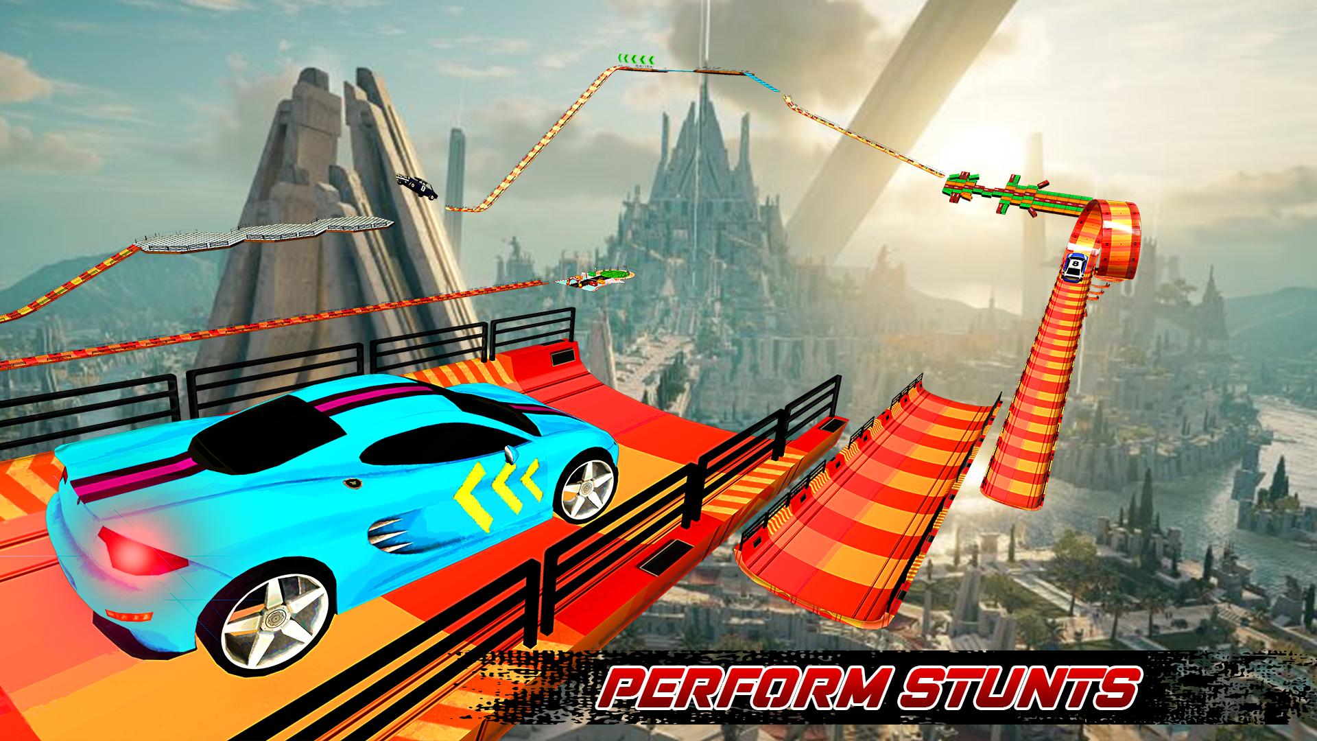 Mega ramp car racing stunts im