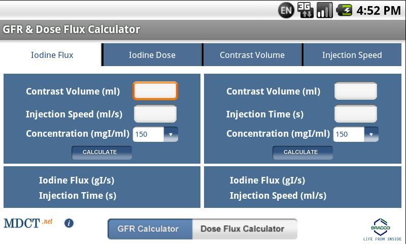GFR & Dose Flux Calculator