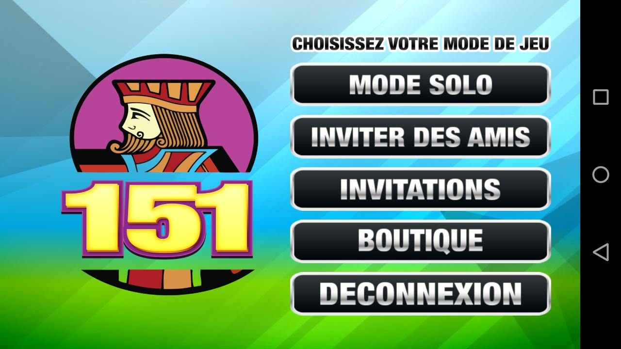 Jeu de carte 151