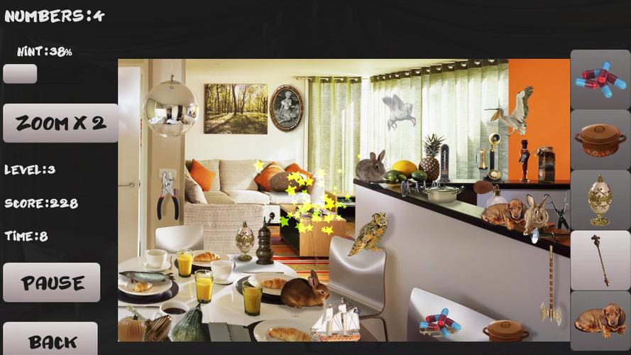 Mystery room. Hidden objects